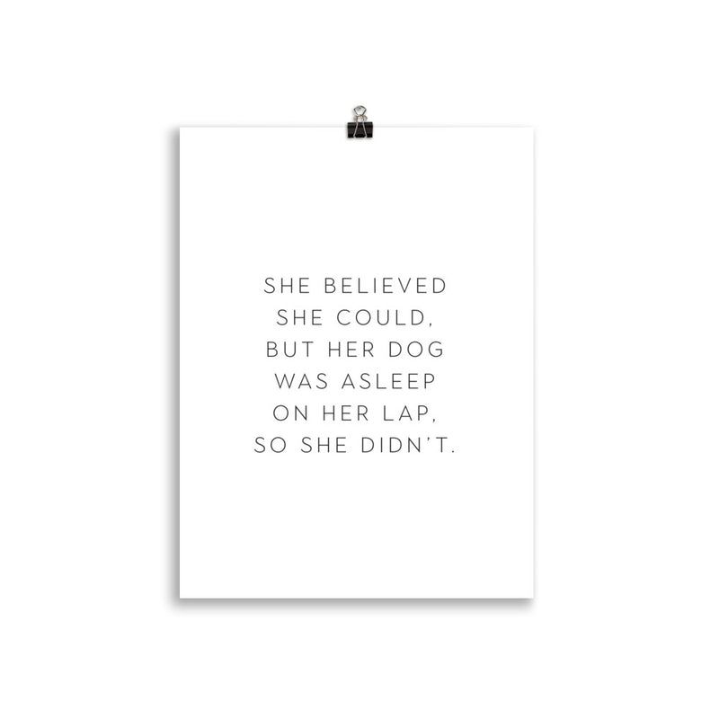 DOG ON LAP Poster