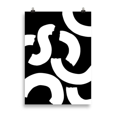 WHITE SQUIGGLE Poster