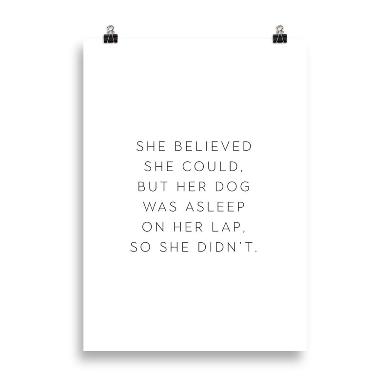DOG ON LAP Poster