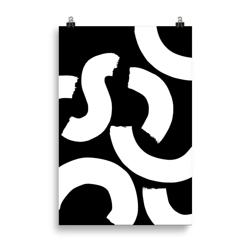WHITE SQUIGGLE Poster