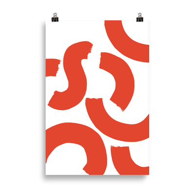 RED SQUIGGLES Poster