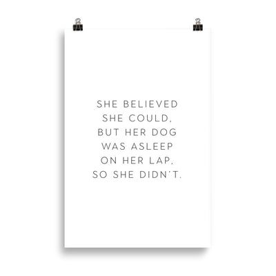 DOG ON LAP Poster