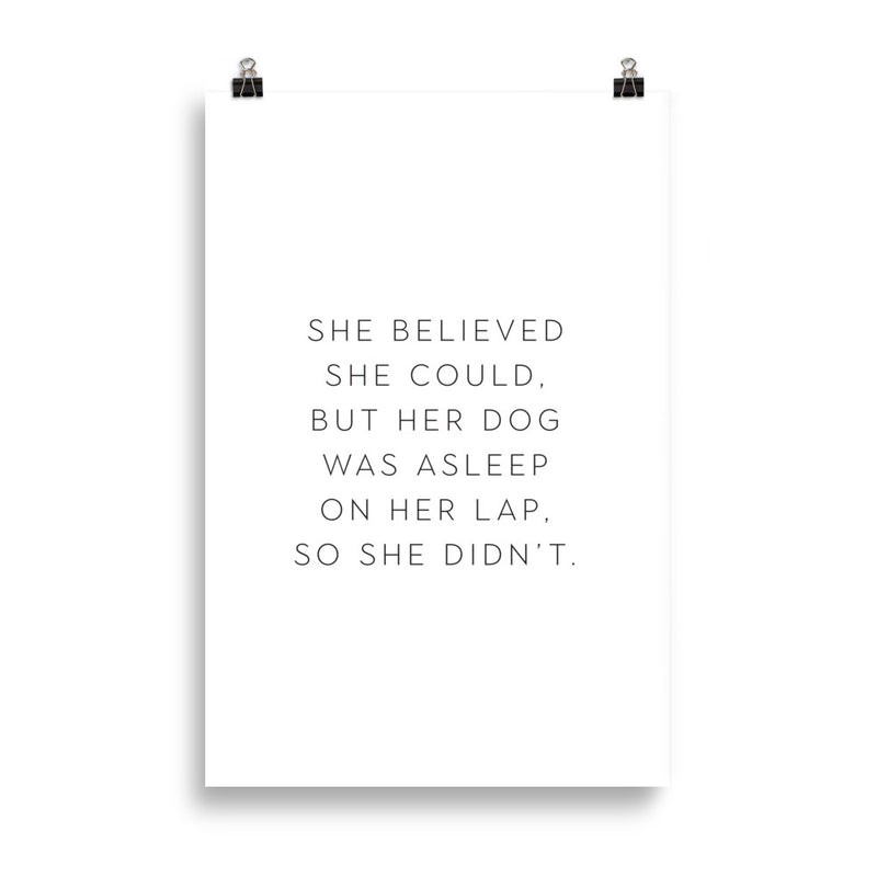 DOG ON LAP Poster