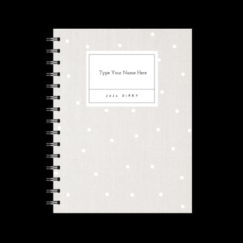 A5 2024 Spiral Week to a Page Diary - Linen Look - White