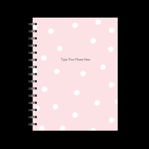 A5 2024 Spiral Teacher Diary - Dots - Pink