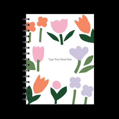 A5 Spiral Journal - Bloom - White