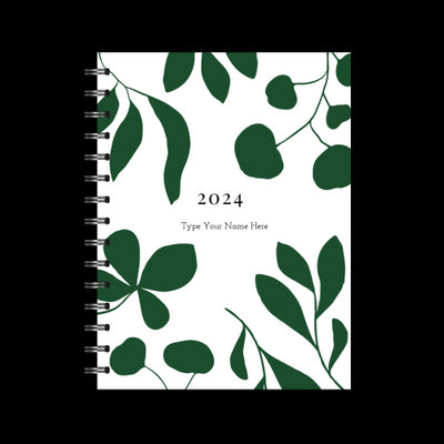 A5 2024 Spiral Weekly Spread Diary - Leaves - Forest