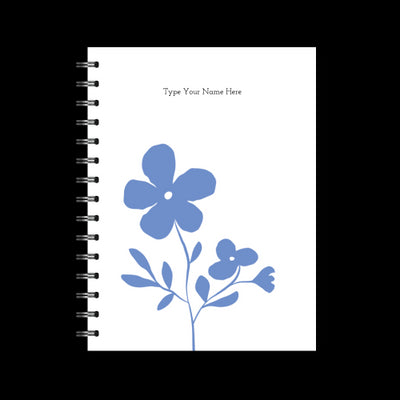 A5 Spiral Journal - Flower - Cornblue