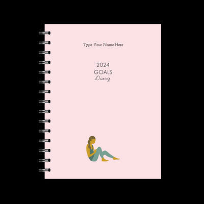 A5 2024 Spiral Goals Diary - Pink