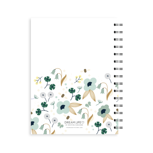 A5 2023 Spiral Week to a Page Diary - Spring - Green