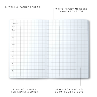 A5 2023 Family Diary - Summer - Green