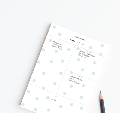 A4 Weekly Plan Notepad - Dots - Blue