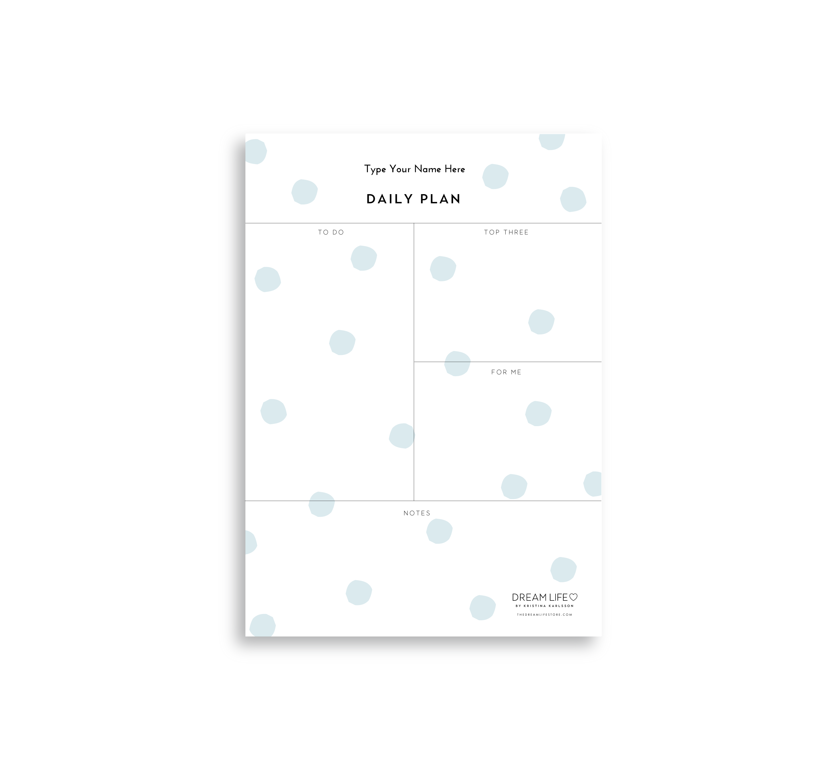 A5 Daily Plan Notepad - Dots - Blue – Dream Life