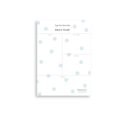 A5 Daily Plan Notepad - Dots - Blue