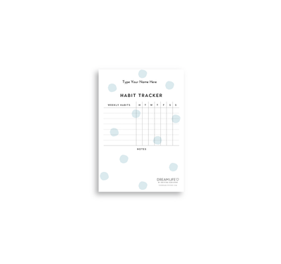 A6 Notepad - Habit Tracker - Dots - Blue