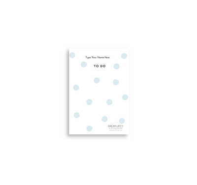A6 Notepad - To Do - Dots - Blue
