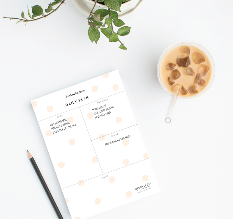 A5 Daily Plan Notepad - Dots - Blush