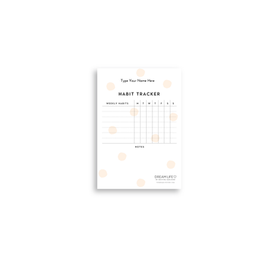 A6 Notepad - Habit Tracker - Dots - Blush