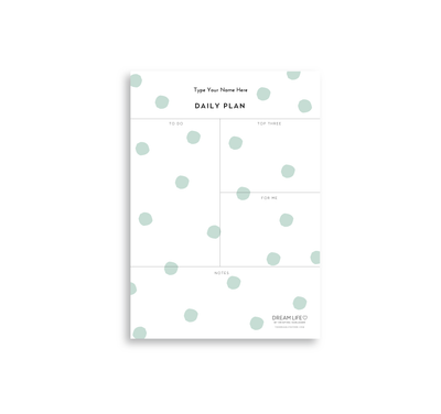 A5 Daily Plan Notepad - Dots - Green