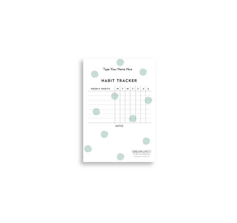 A6 Notepad - Habit Tracker - Dots - Green