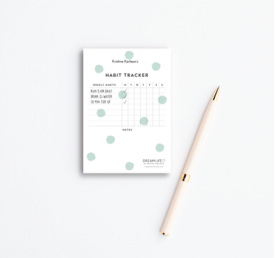 A6 Notepad - Habit Tracker - Dots - Green