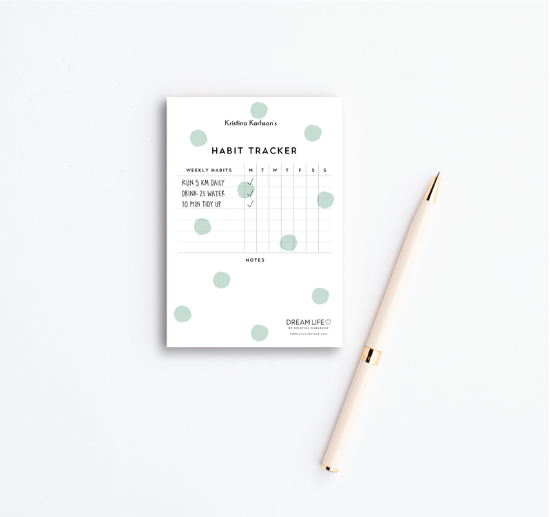 A6 Notepad - Habit Tracker - Dots - Green