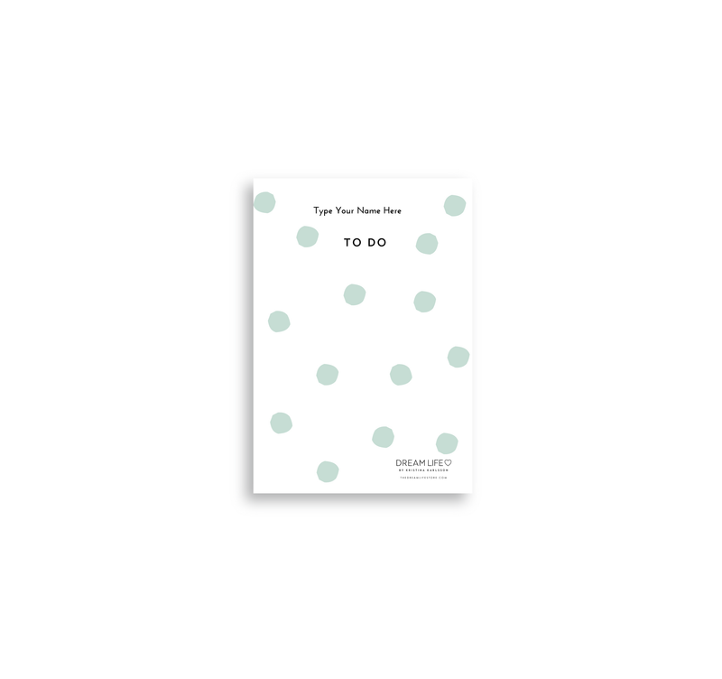 A6 Notepad - To Do - Dots - Green
