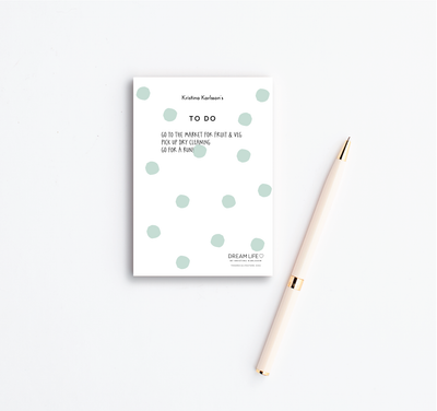 A6 Notepad - To Do - Dots - Green
