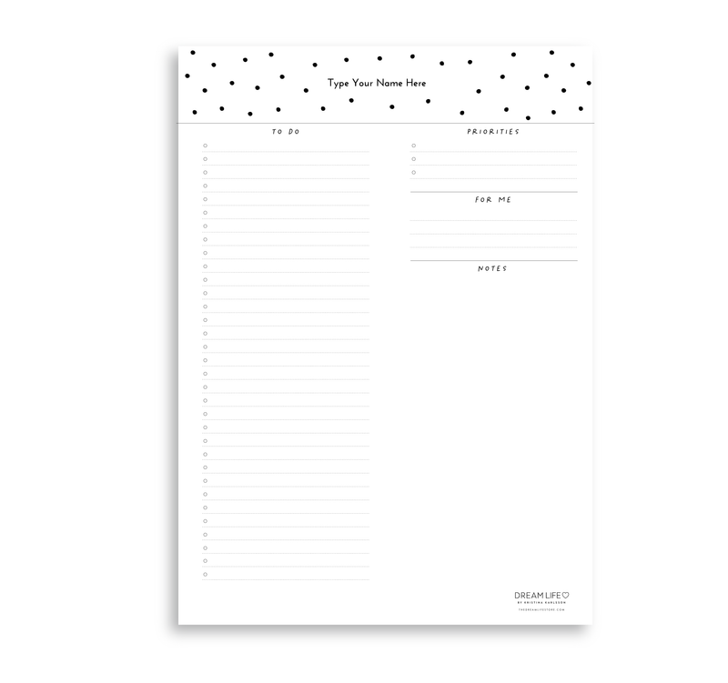 A4 To Do Notepad - Dots - Black