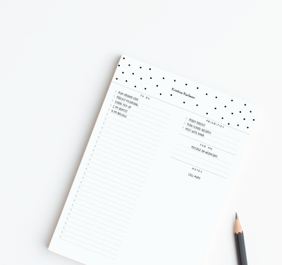 A4 To Do Notepad - Dots - Black