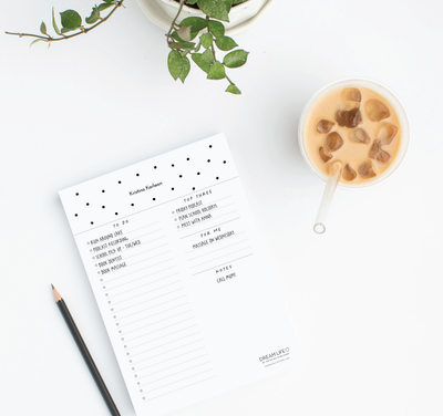 A5 To Do Notepad - Dots - Black