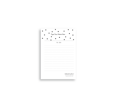 A6 To Do Notepad - Dots - Black