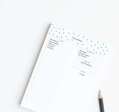 A4 To Do Notepad - Dots - Blue