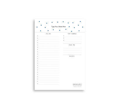 A5 To Do Notepad - Dots - Blue