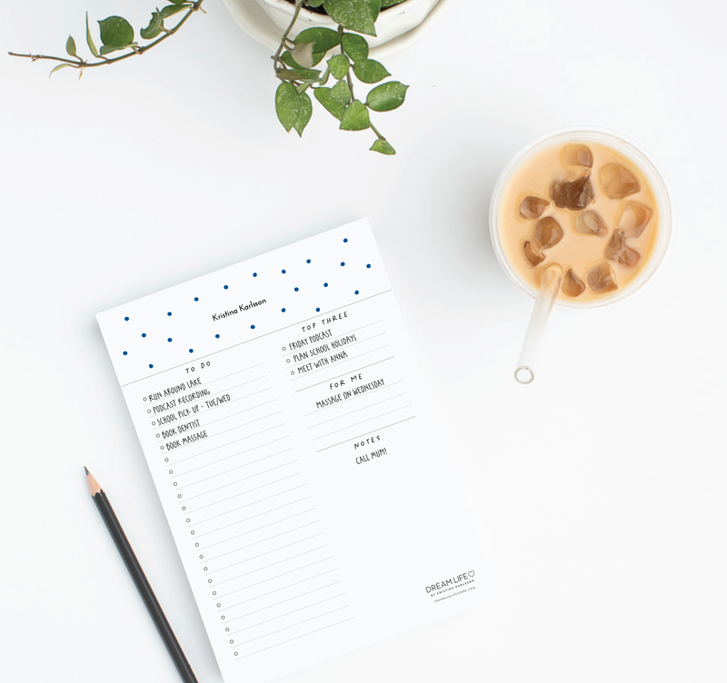 A5 To Do Notepad - Dots - Blue