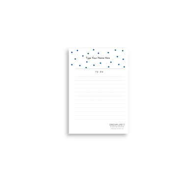 A6 To Do Notepad - Dots - Blue