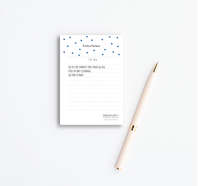 A6 To Do Notepad - Dots - Blue