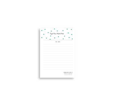 A6 To Do Notepad - Dots - Green