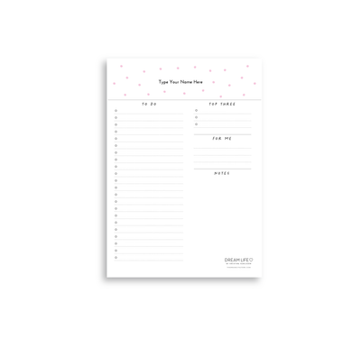 A5 To Do Notepad - Dots - Pink