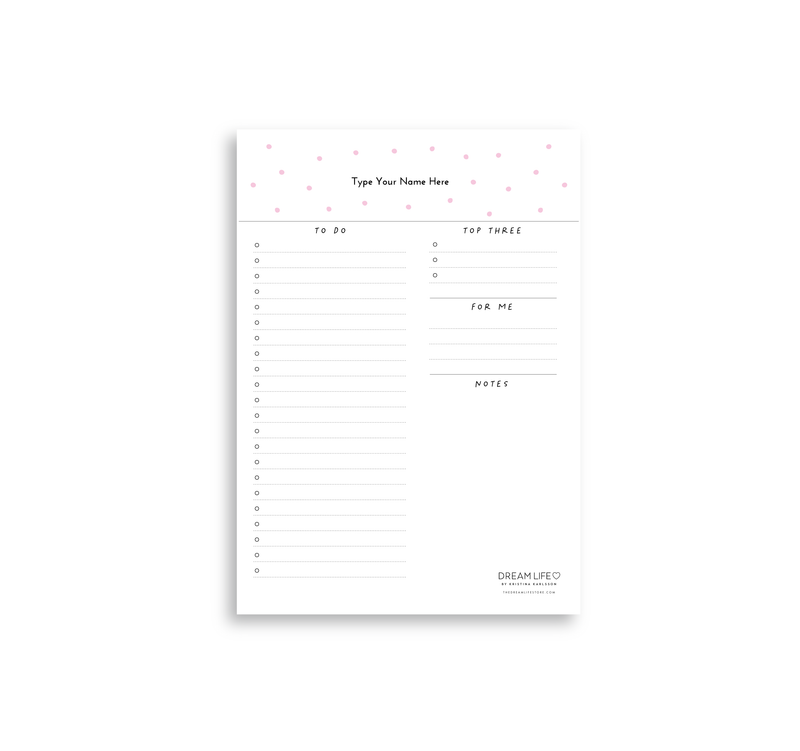 A5 To Do Notepad - Dots - Pink