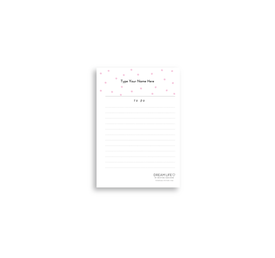 A6 To Do Notepad - Dots - Pink
