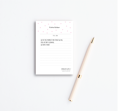 A6 To Do Notepad - Dots - Pink