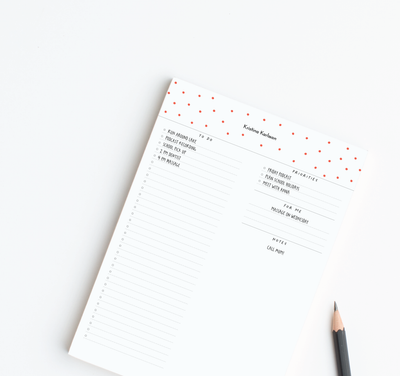 A4 To Do Notepad - Dots - Red