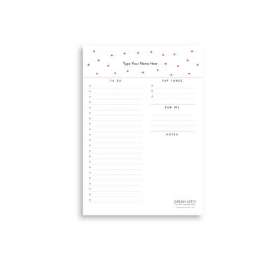 A5 To Do Notepad - Dots - Red