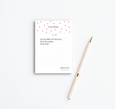 A6 To Do Notepad - Dots - Red