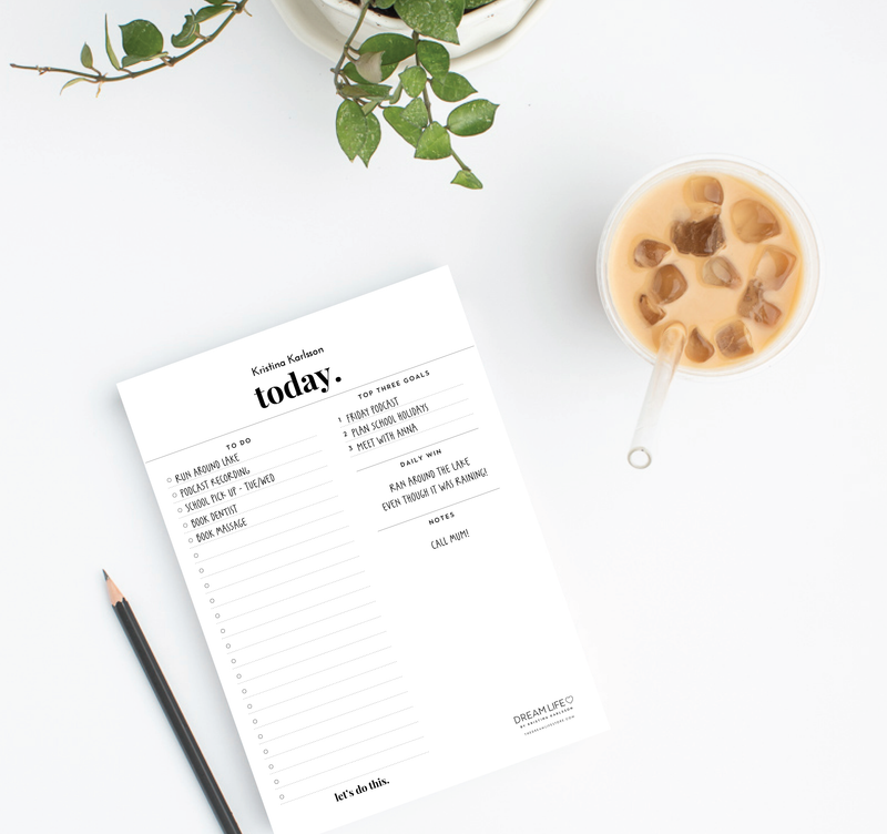 A5 Daily Goals Notepad - Black