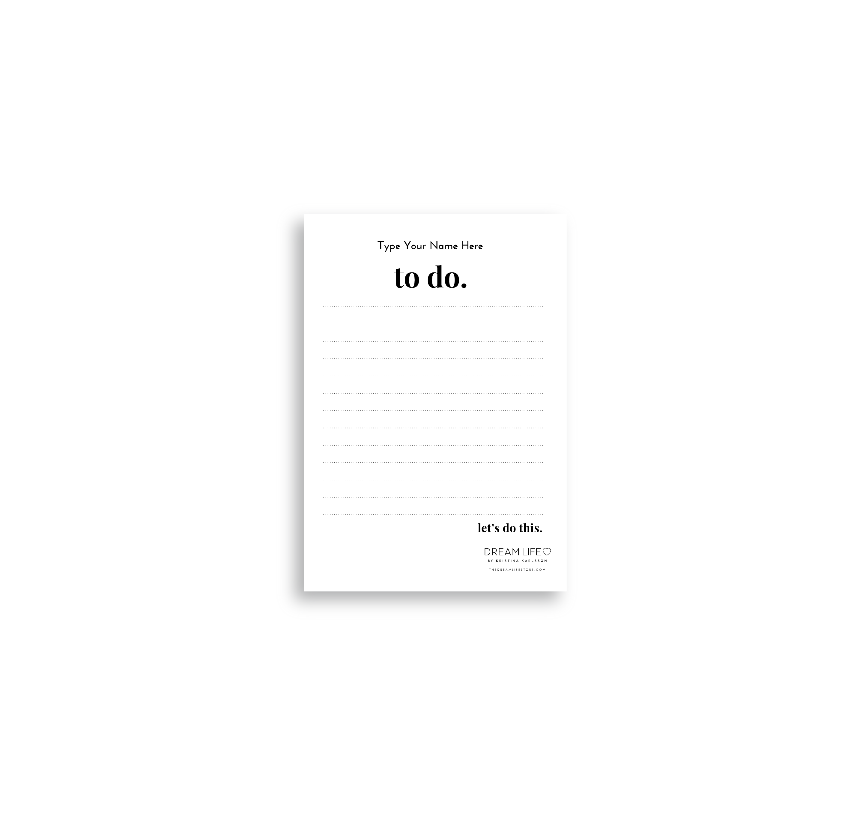 A6 To Do Notepad - Minimal – Dream Life