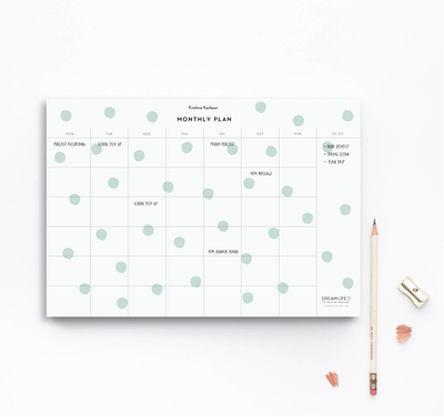 A4 Monthly Notepad - Dots - Green