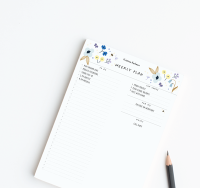 A4 Weekly Plan Notepad - Spring - Blue