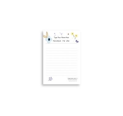 A6 Things To Do Notepad - Spring - Blue